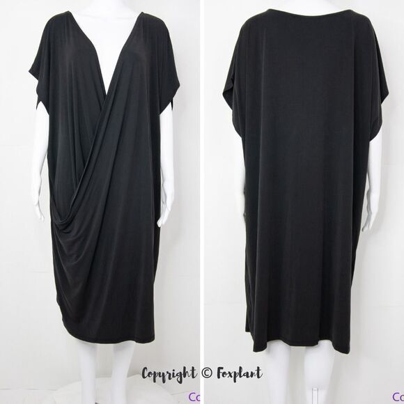 NEW Eloquii black Surplice dolman sleeve Wedge‎ wrap Dress, size 22/24 - Picture 2 of 15